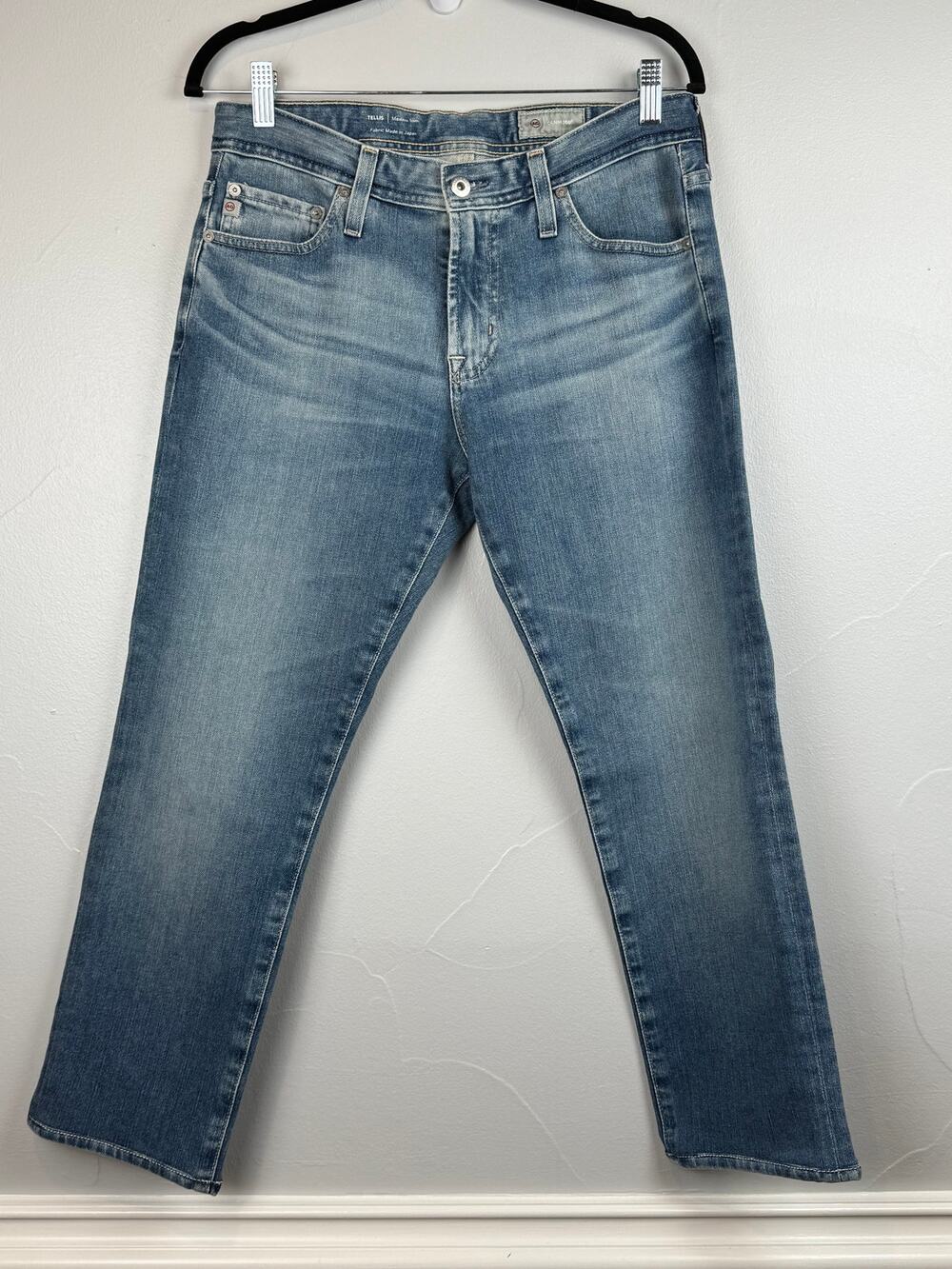 AG Tellis Modern Slim Jeans 30x26 Denim 360 Stretch Blue Wash Japan Fabric Men’s